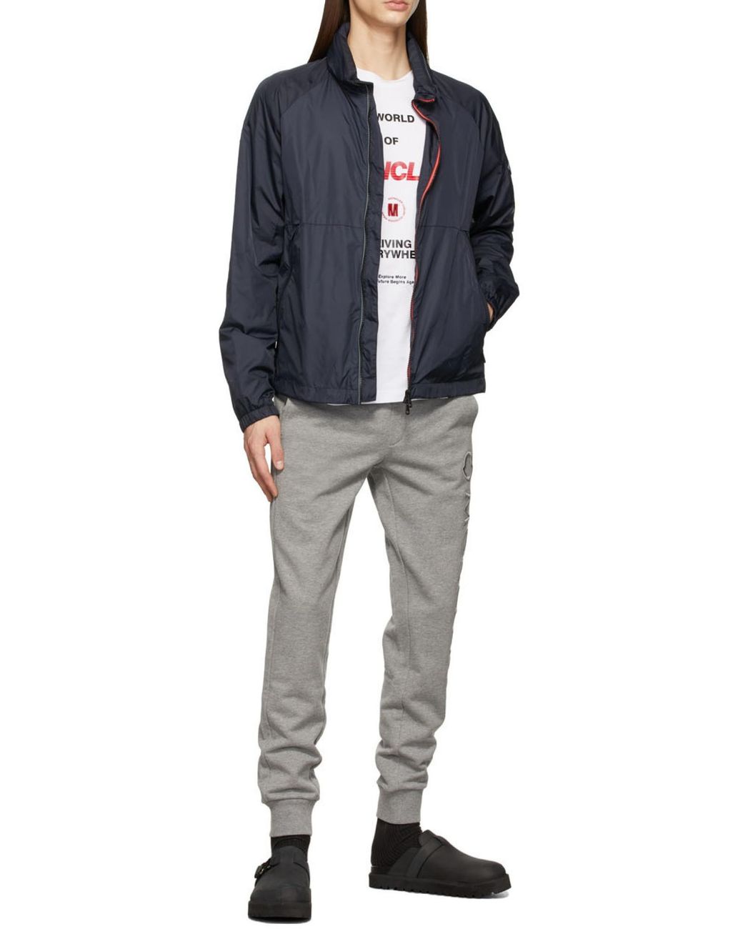 Moncler White Logo Print T-Shirt for men
