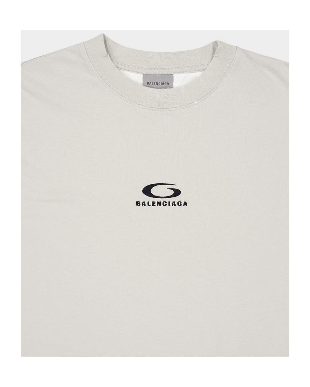 Balenciaga Gray Logo Double-Layer T-Shirt for men