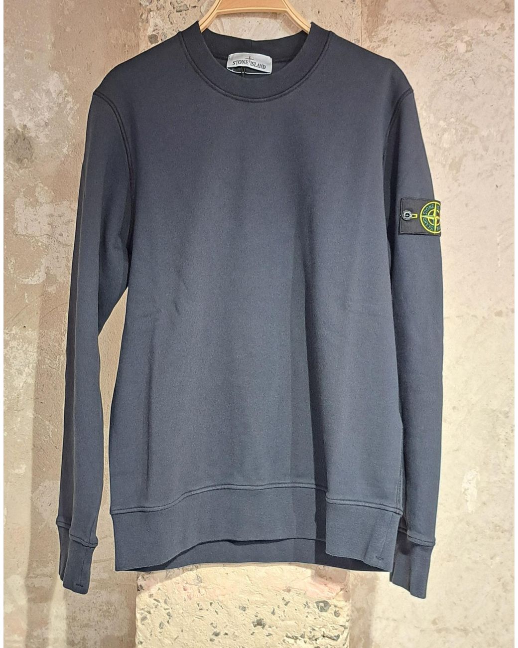 Stone Island Blue Compass Patch Crewneck Sweatshirt for men