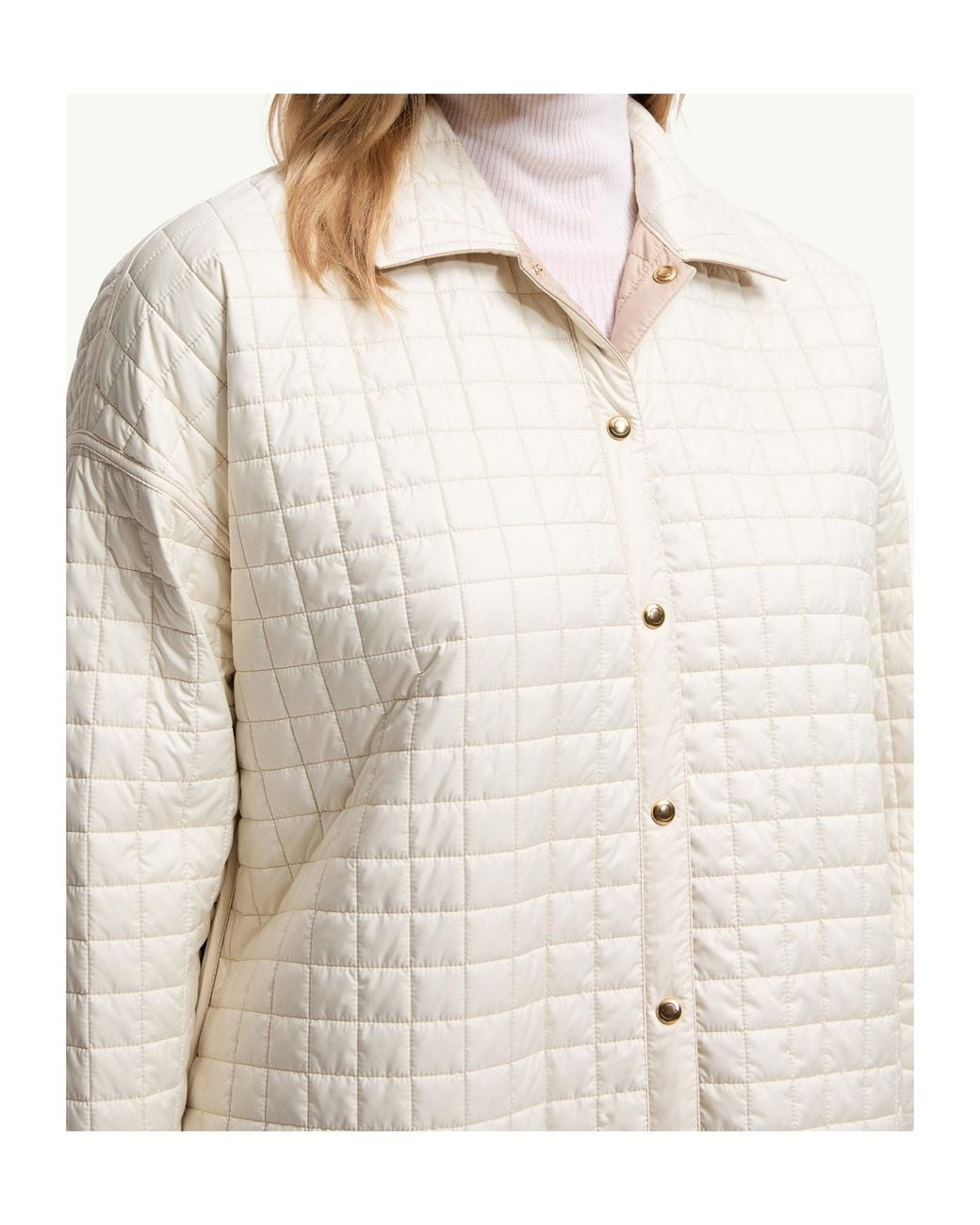 Moncler Natural Logo Patch Quilted Shirt Jacket