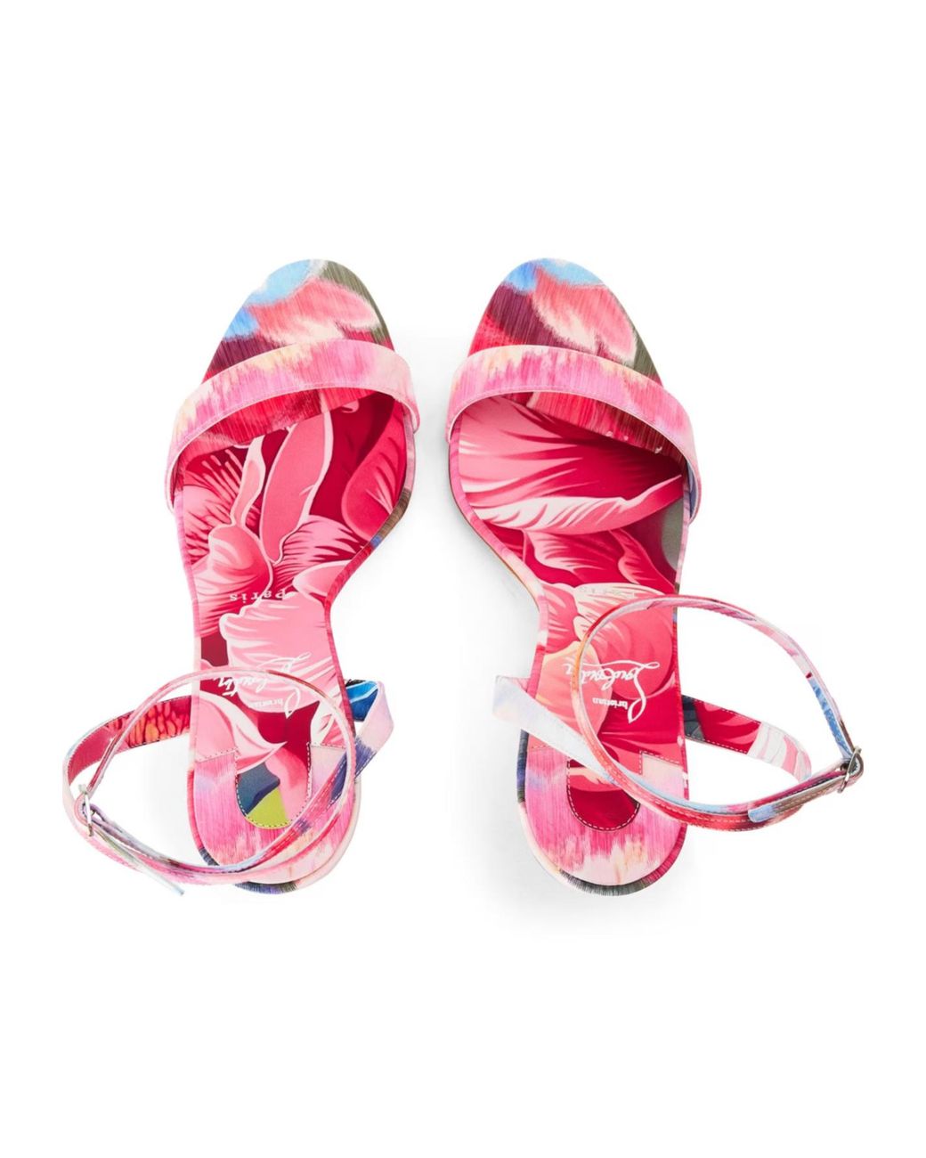 Christian Louboutin Pink Logo Heel Sandals