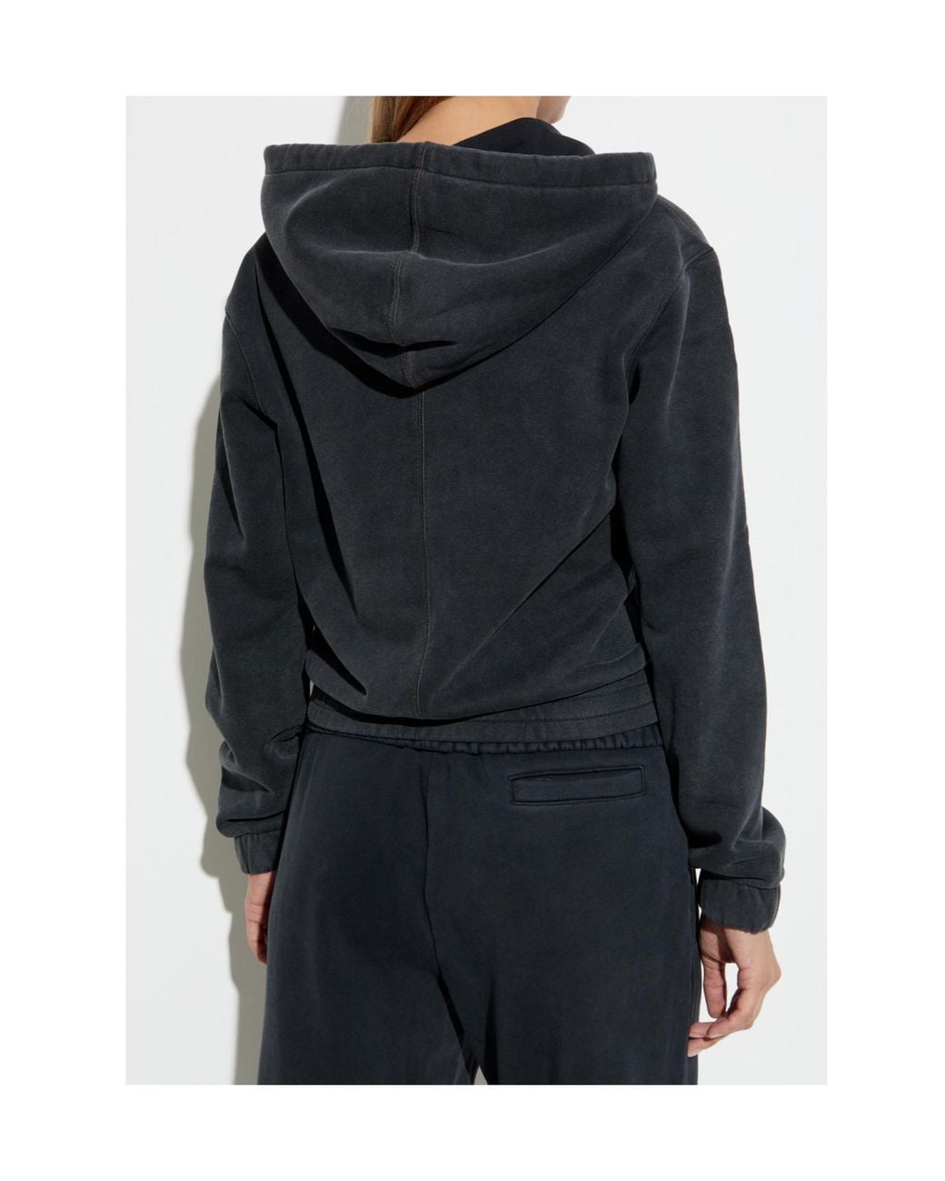 M I S B H V Blue Drawstring Zip-Up Hoodie