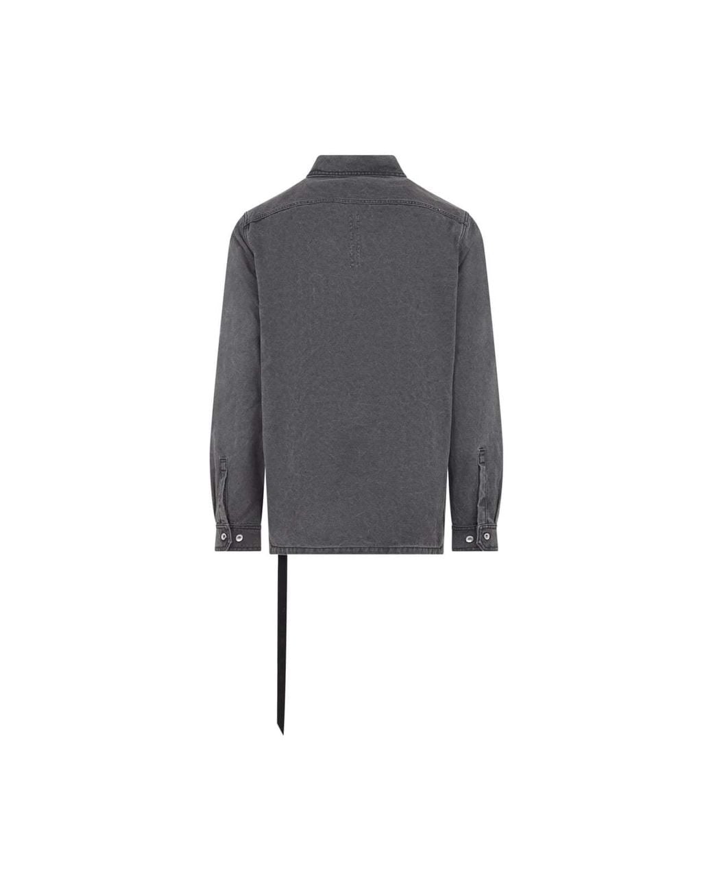 Rick Owens Gray Long-Sleeve Denim Shirt for men
