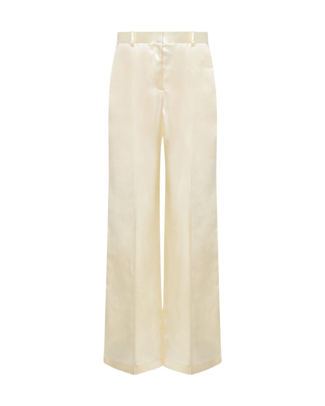 The Row Natural Encore Straight-Leg Satin Pants