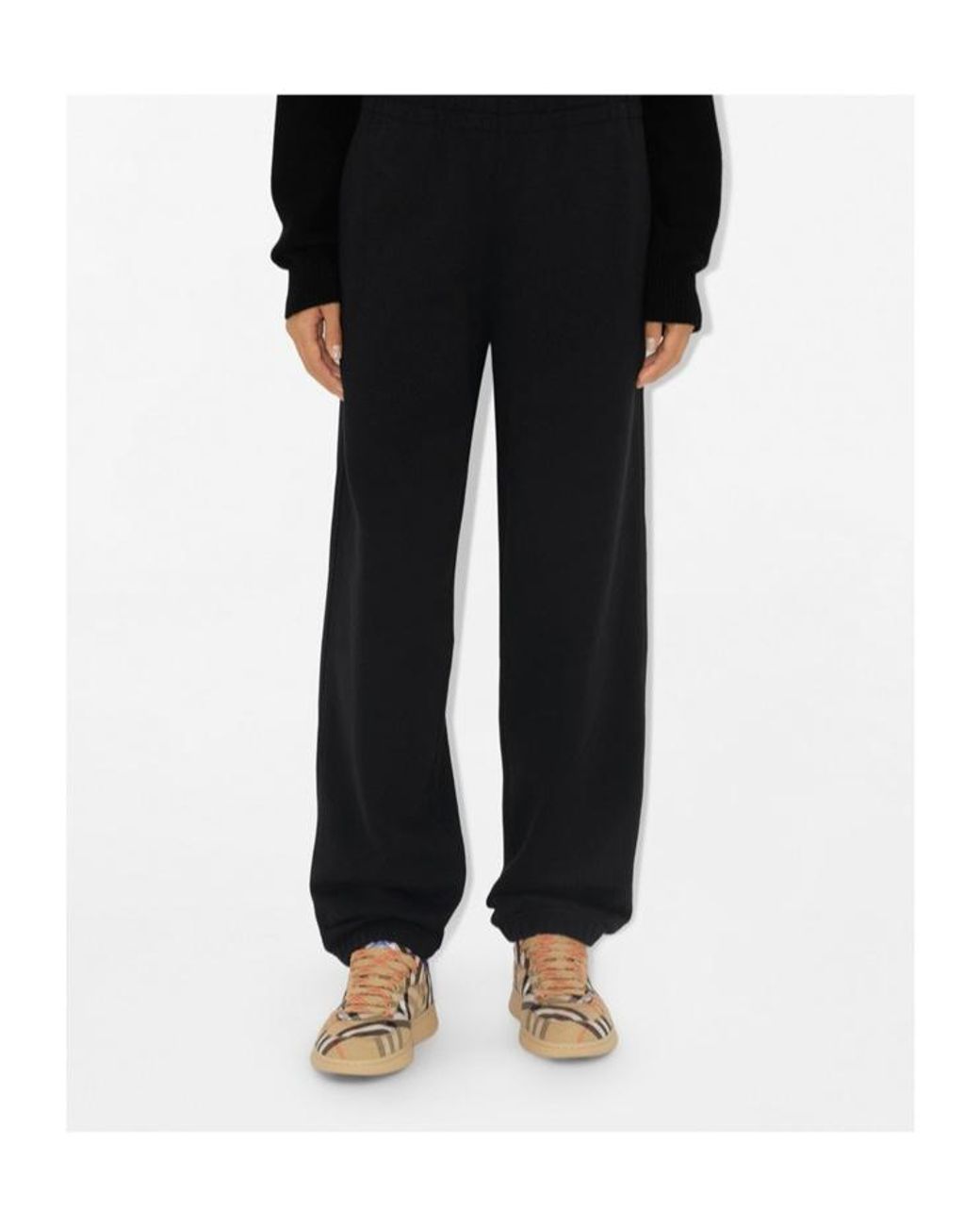 Burberry Black Check Label Cotton Jogging Pants
