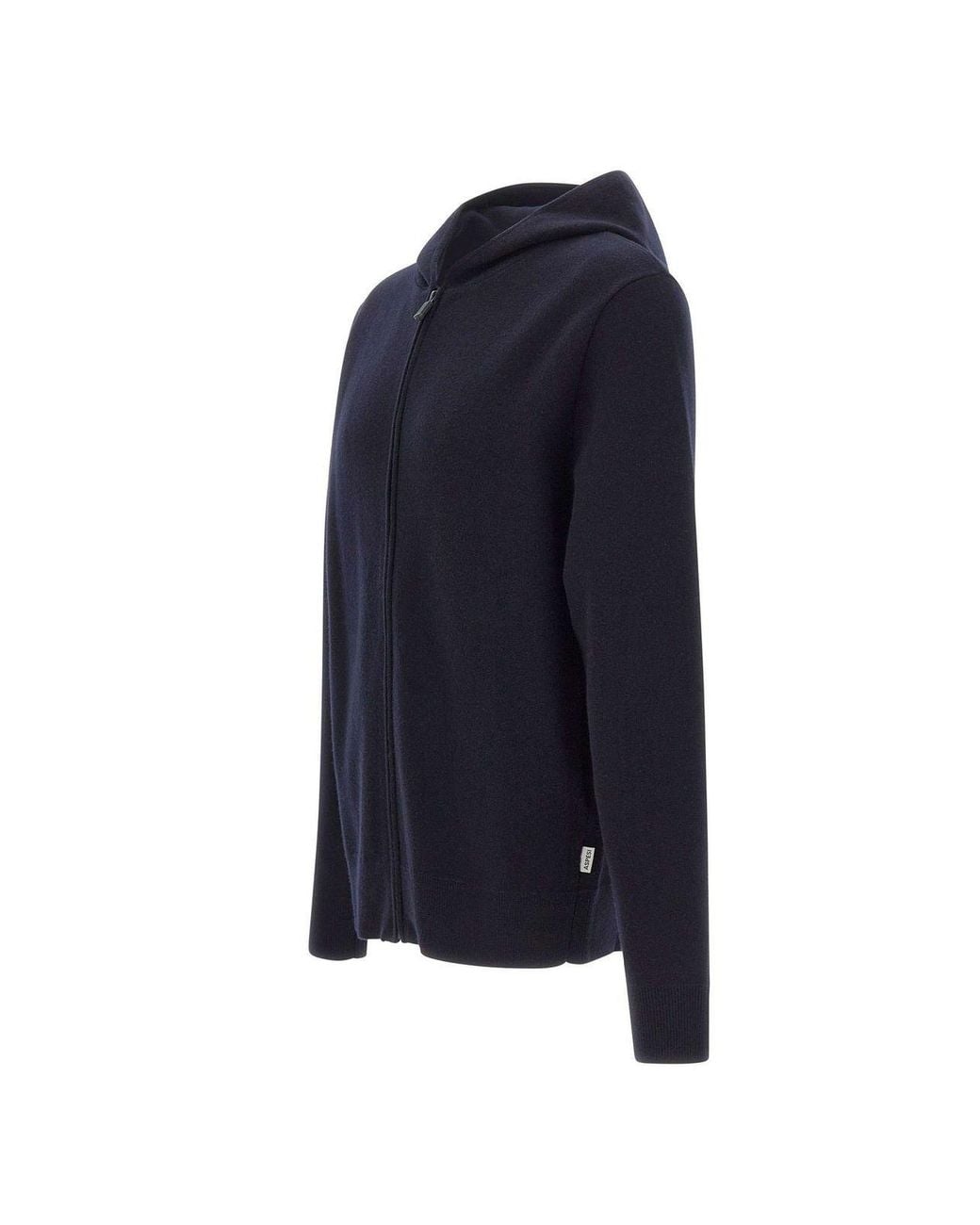Aspesi Blue Zip-Up Hooded Sweater for men