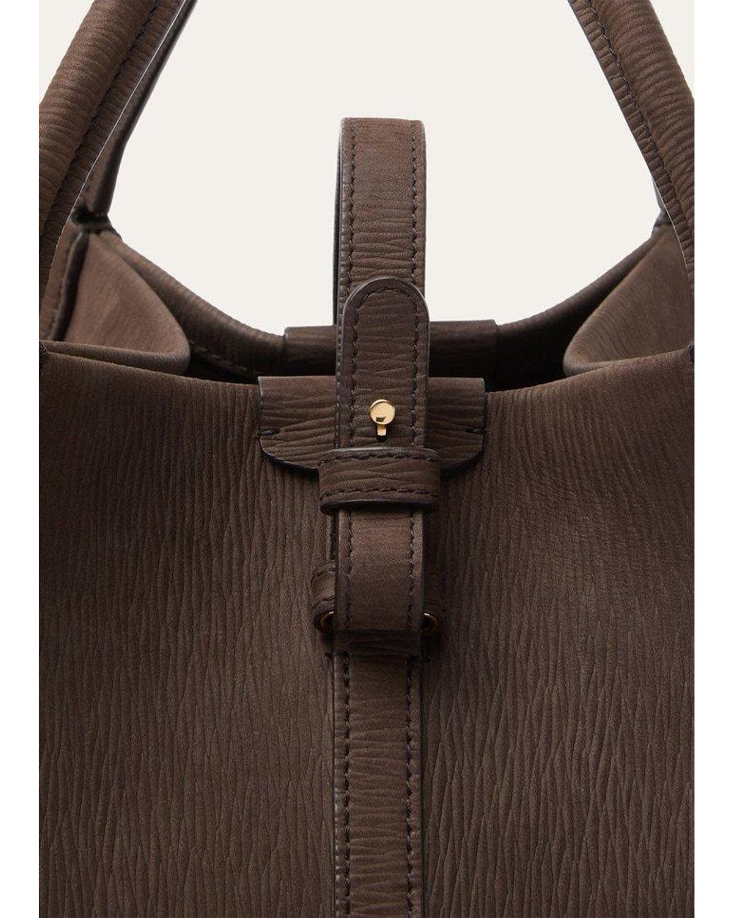 Loro Piana Brown Small Bale Leather Tote Bag