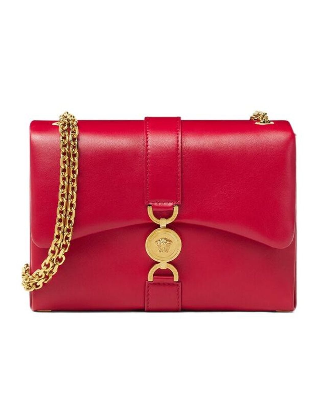 Versace Red Chain-Linked Shoulder Bag