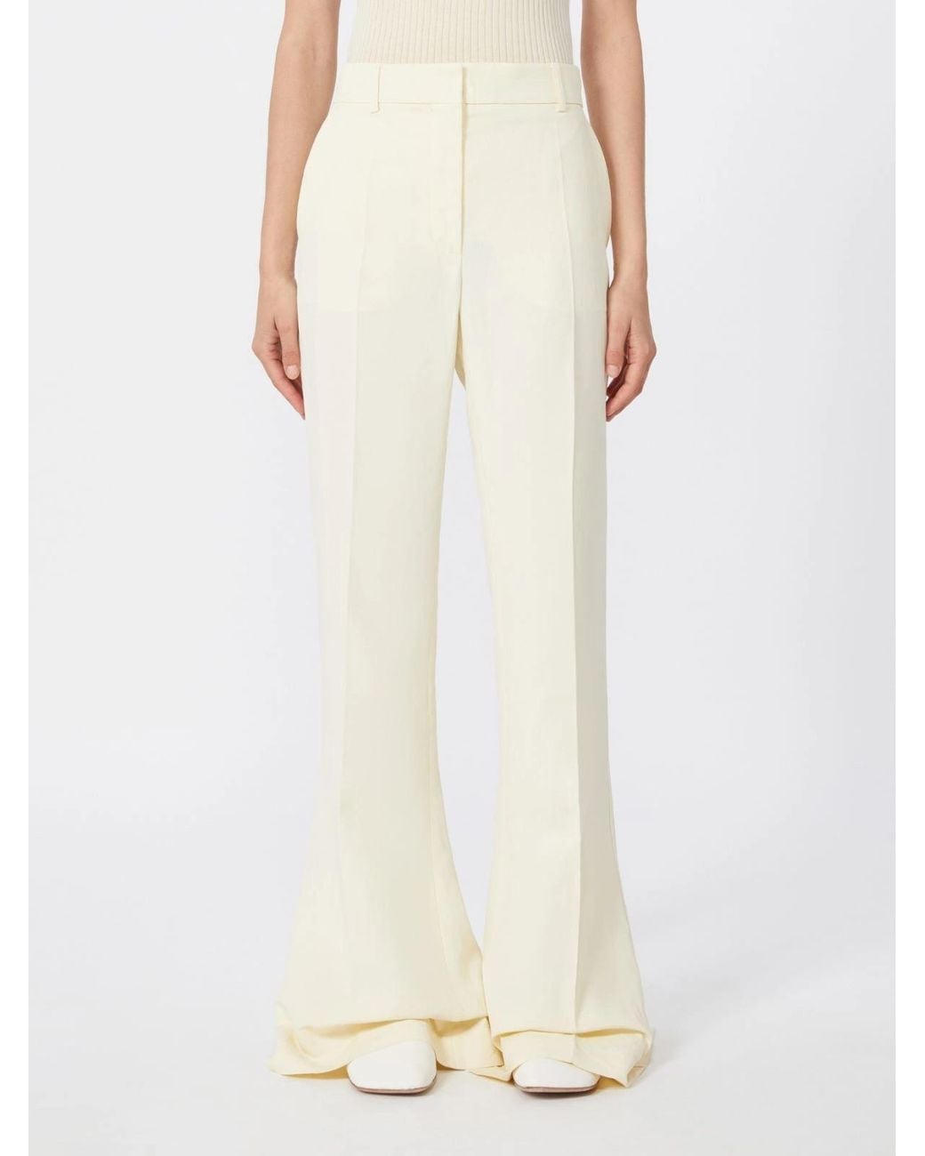 Sportmax White Fragola Flared Pants
