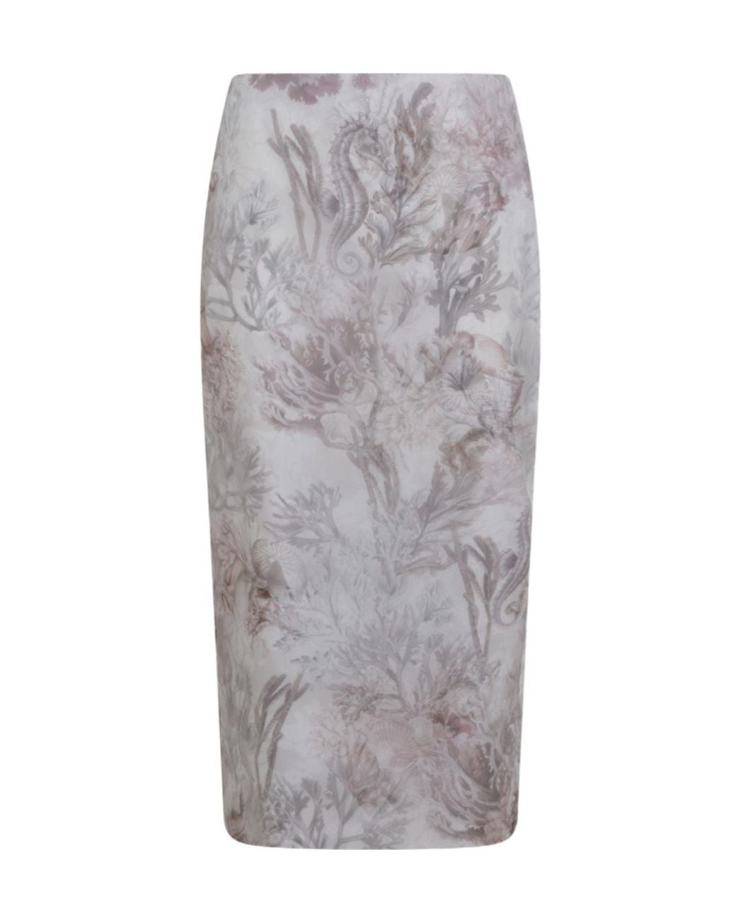 Max Mara Gray Mxsultimo Printed Midi Pencil Skirt