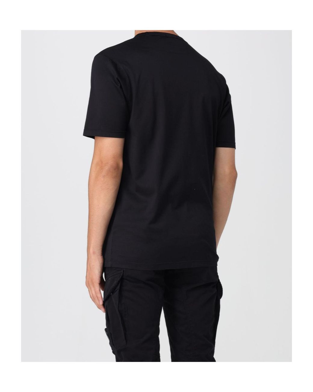 C P Company Black Gasato Short Sleeved Logo Jersey T-Shirt for men