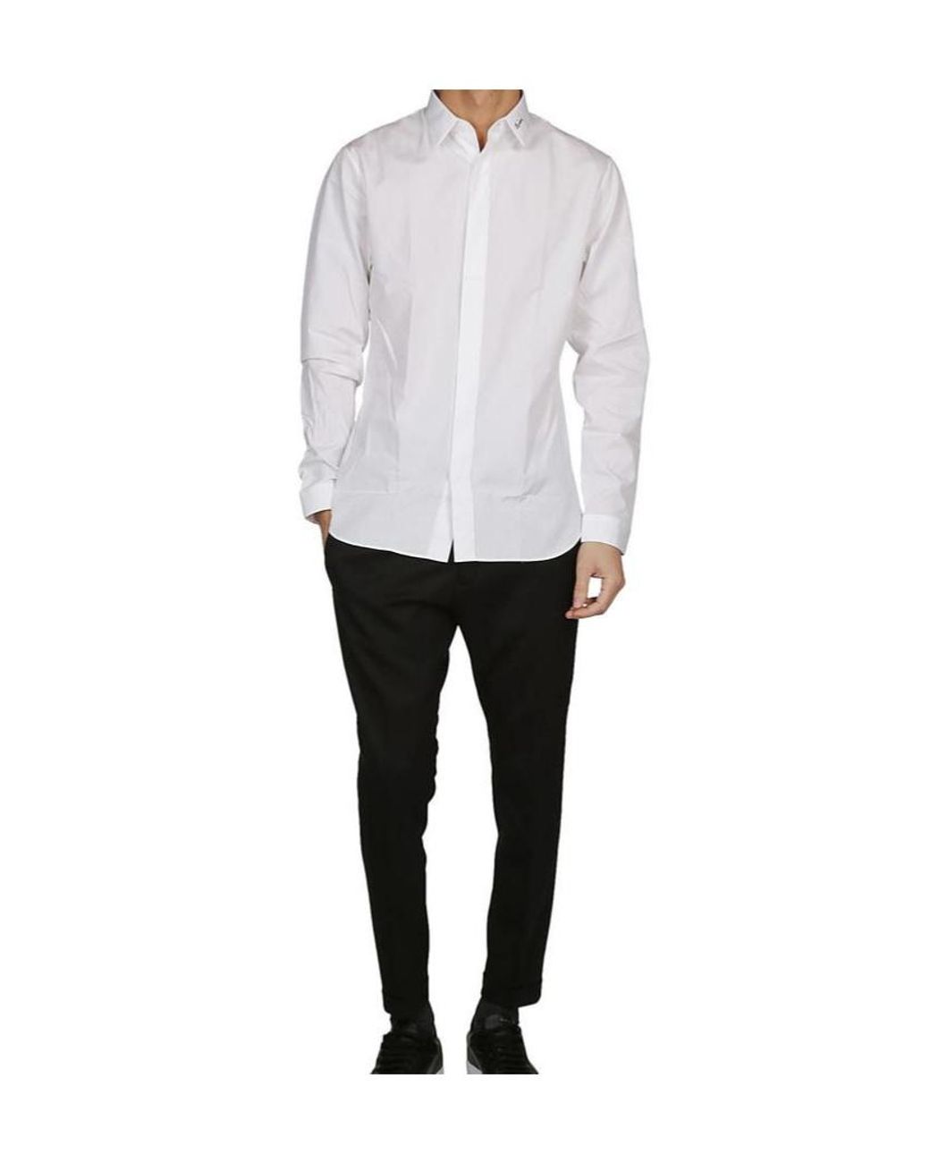 Dior White Homme Slim Fit Long-Sleeved Shirt for men