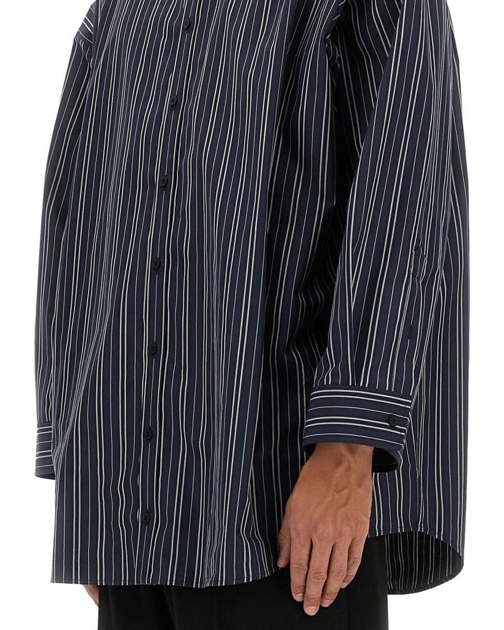 Balenciaga Blue Striped Shirt Dress