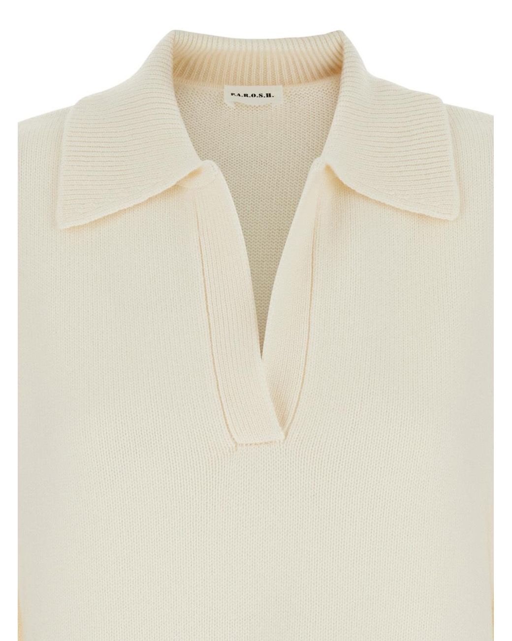 P.A.R.O.S.H. White P.A.R.O..H. Dropped Shoulder Knitted Jumper