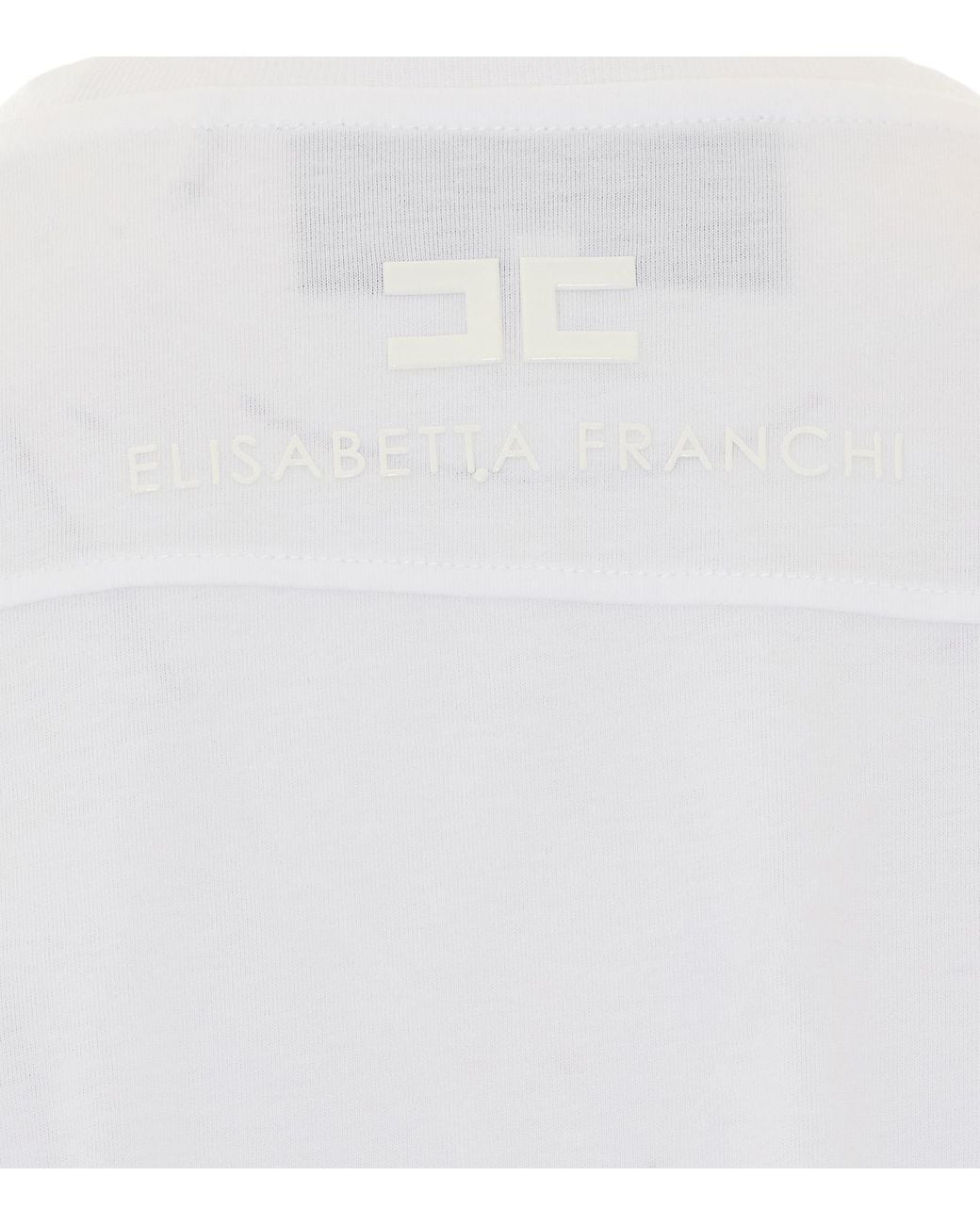 Elisabetta Franchi White Crewneck Short-Sleeved T-Shirt