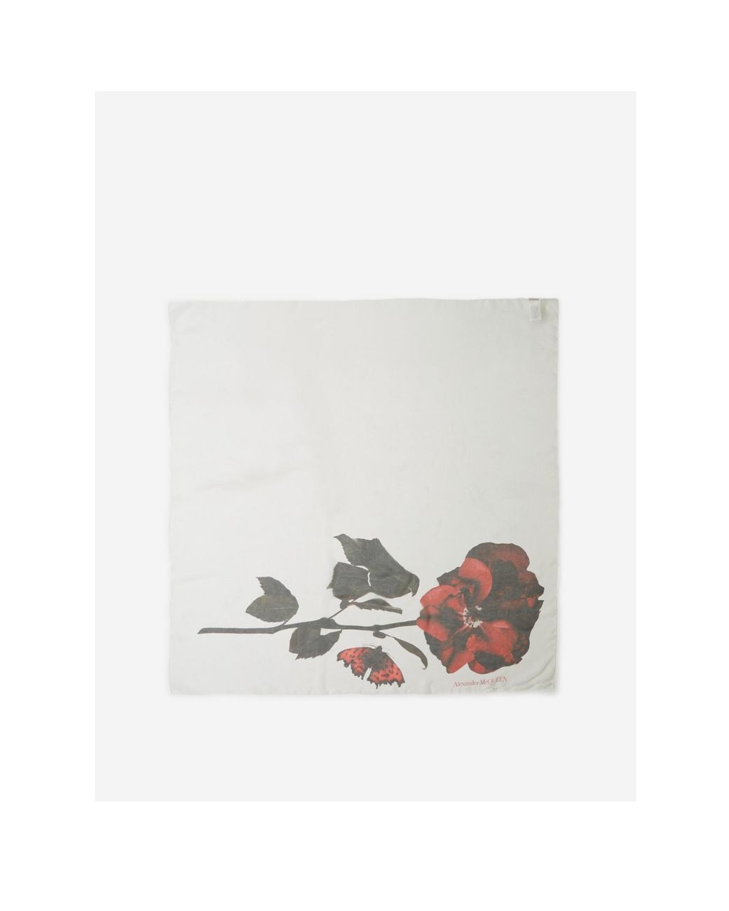 McQueen White Floral Printed Shawl