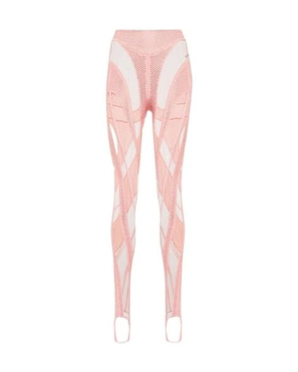 Mugler Pink Paneled Stirrup Leggings