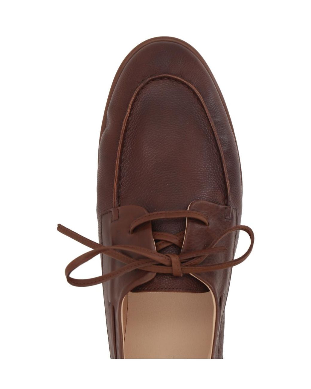 Auralee Brown Lace-Up Boat Shoes for men