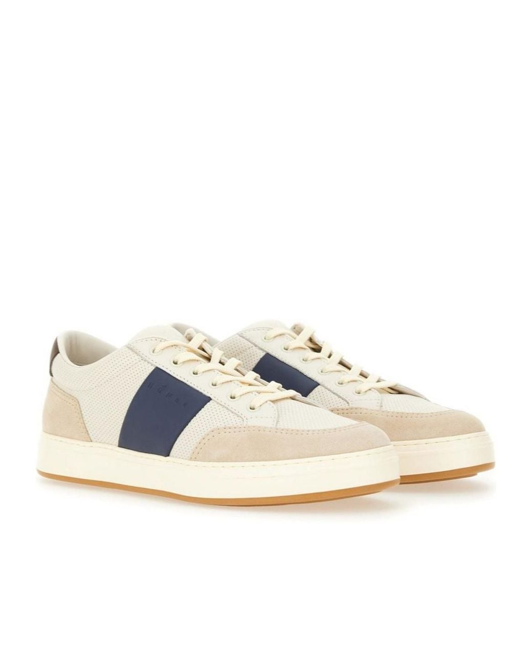 Hogan Natural Logo Embossed Lace-Up Sneakers for men