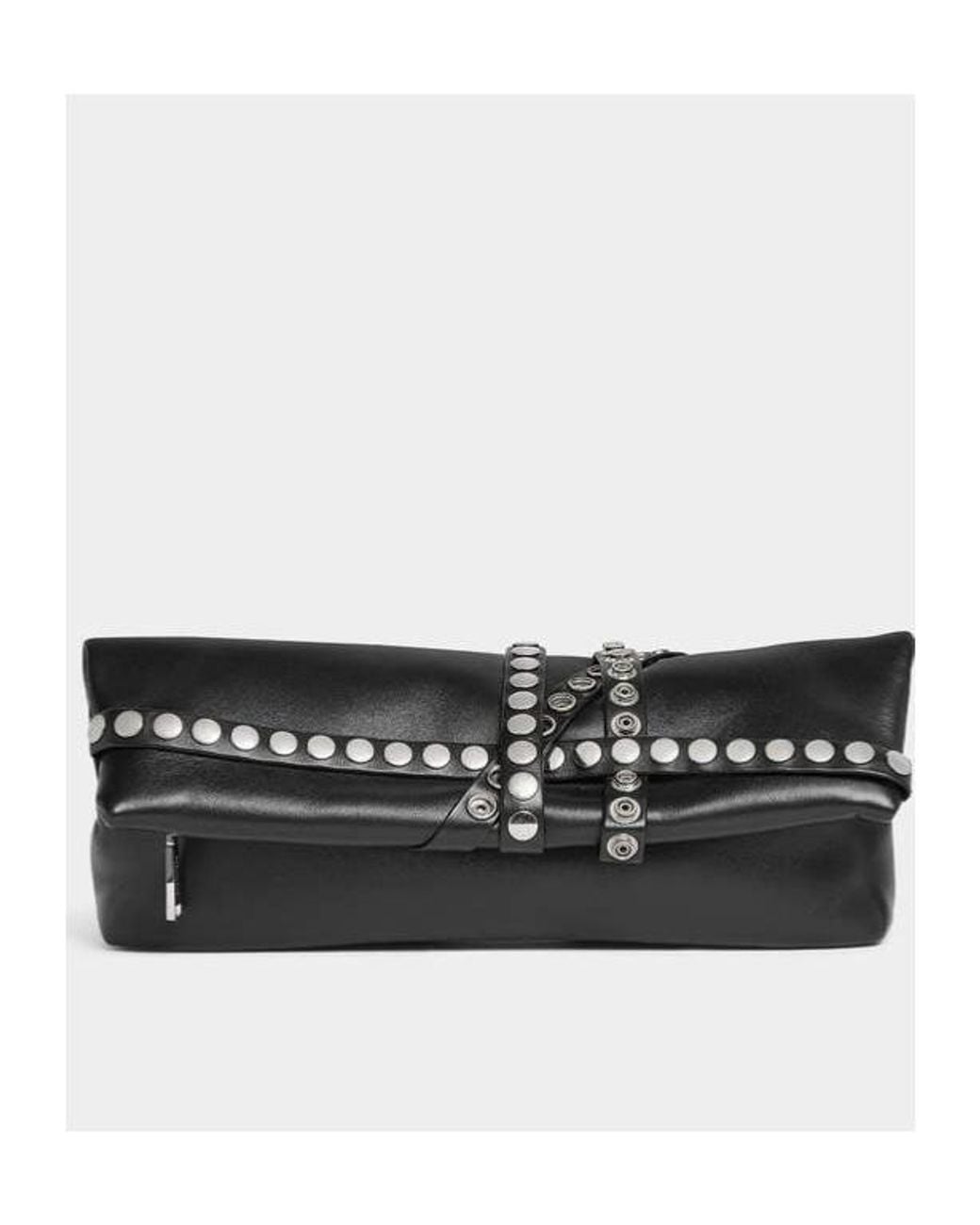 DSquared² Black Allover Studs Clutch Bag