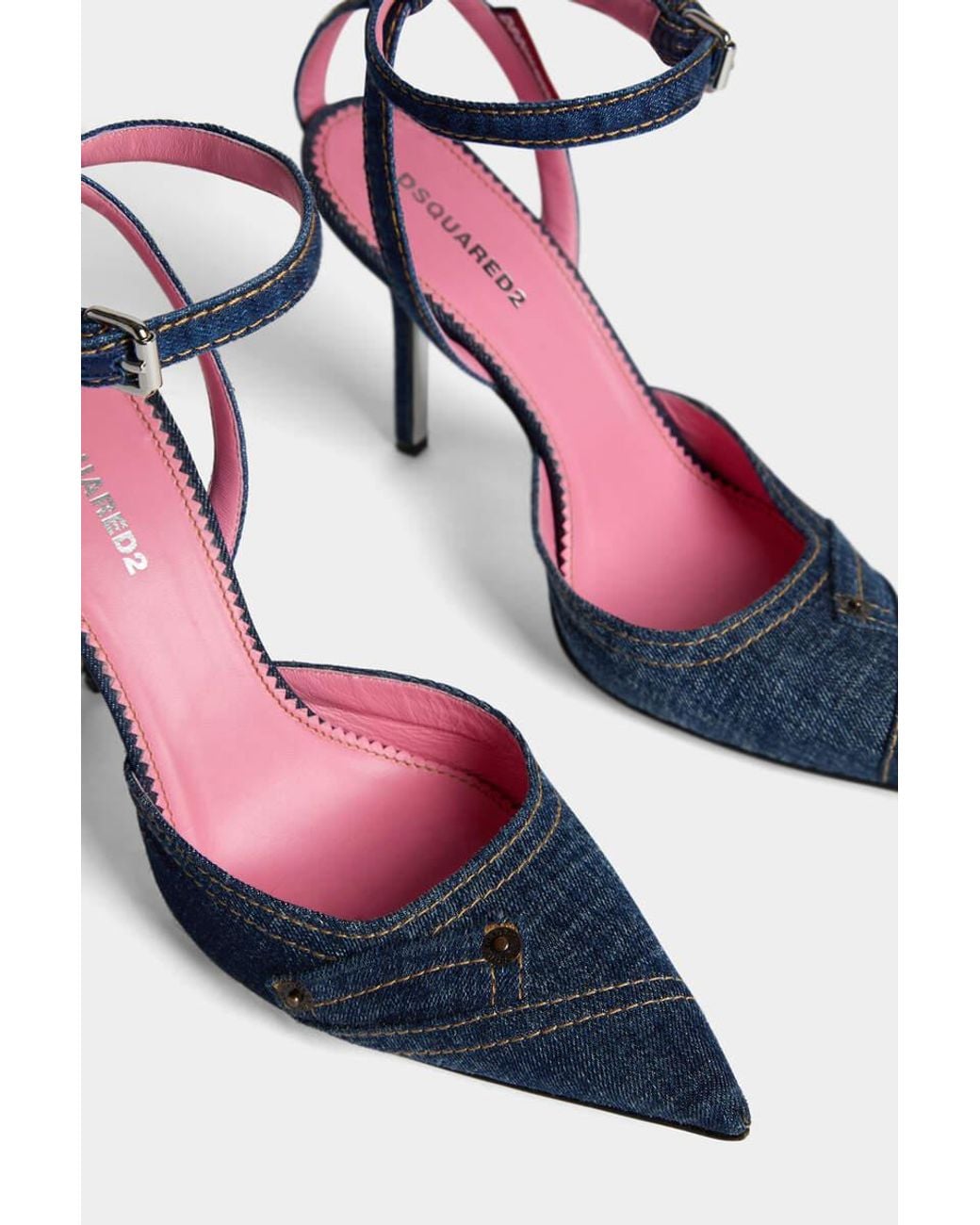 DSquared² Blue Pointed-Toe Denim Pumps
