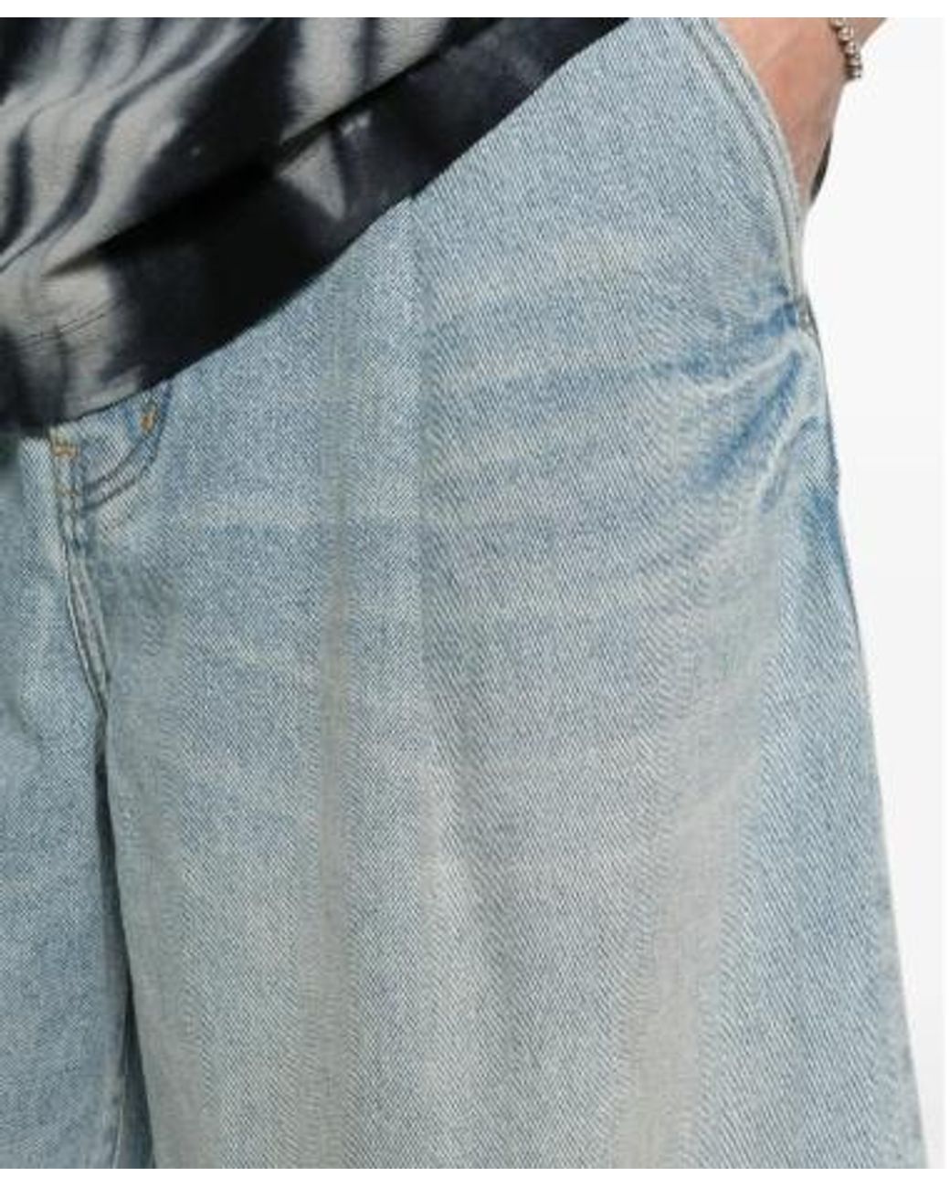 Purple Brand Blue Denim Shorts With Belt Loops for men