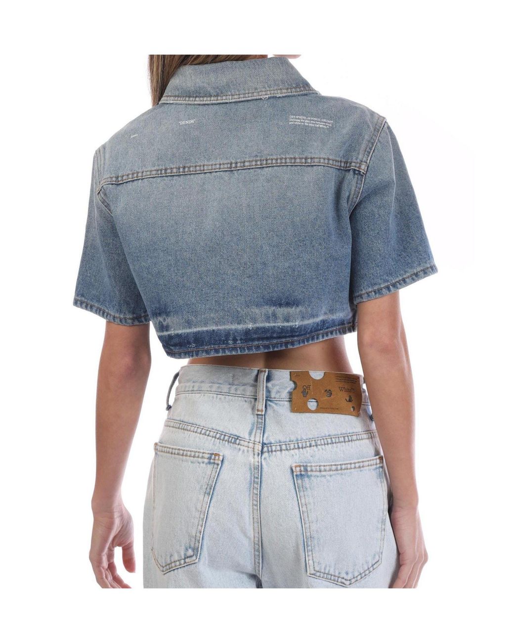Off-White c/o Virgil Abloh Blue Corporate Cropped Shirt