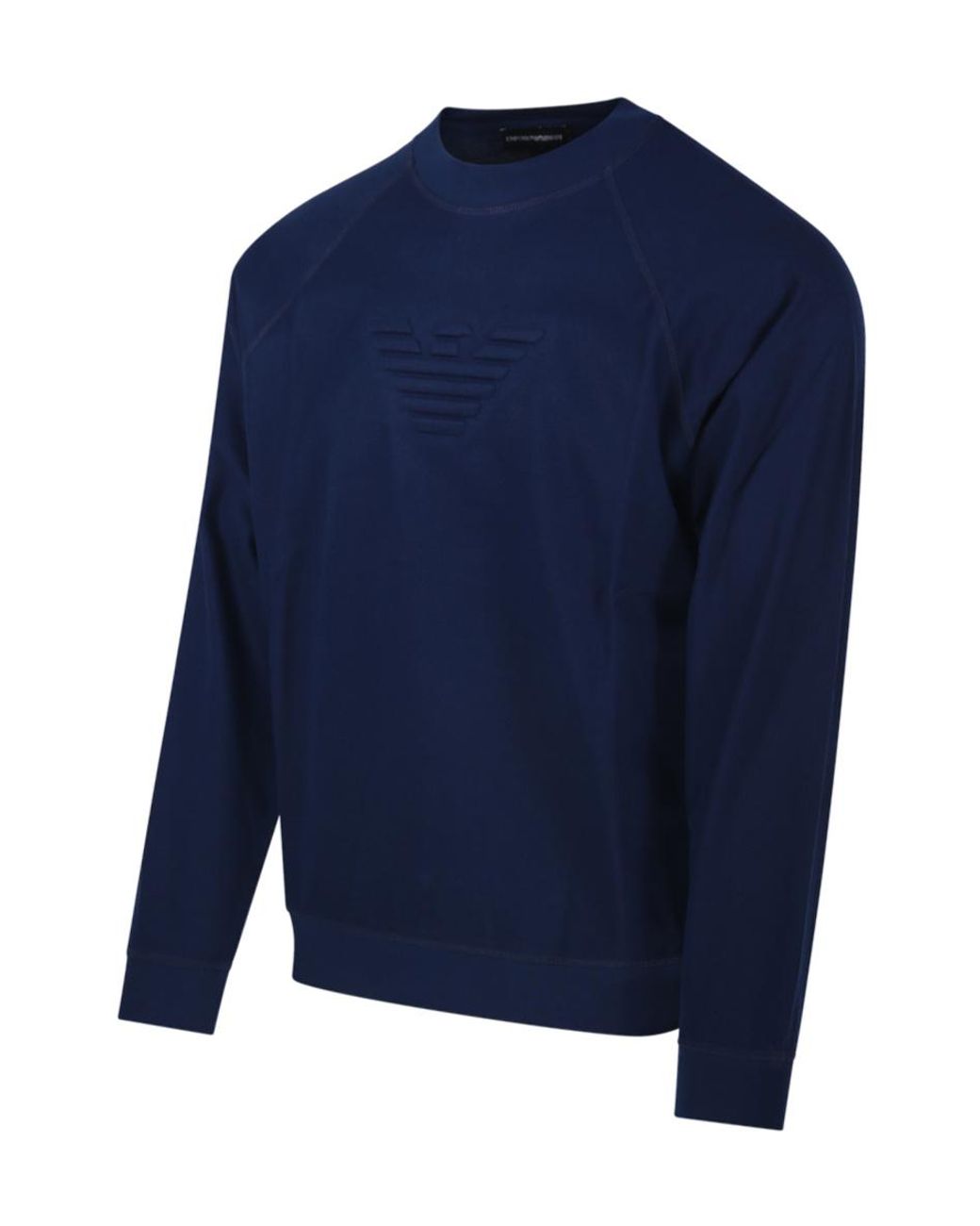 Emporio Armani Blue Logo Embossed Crewneck Sweatshirt for men