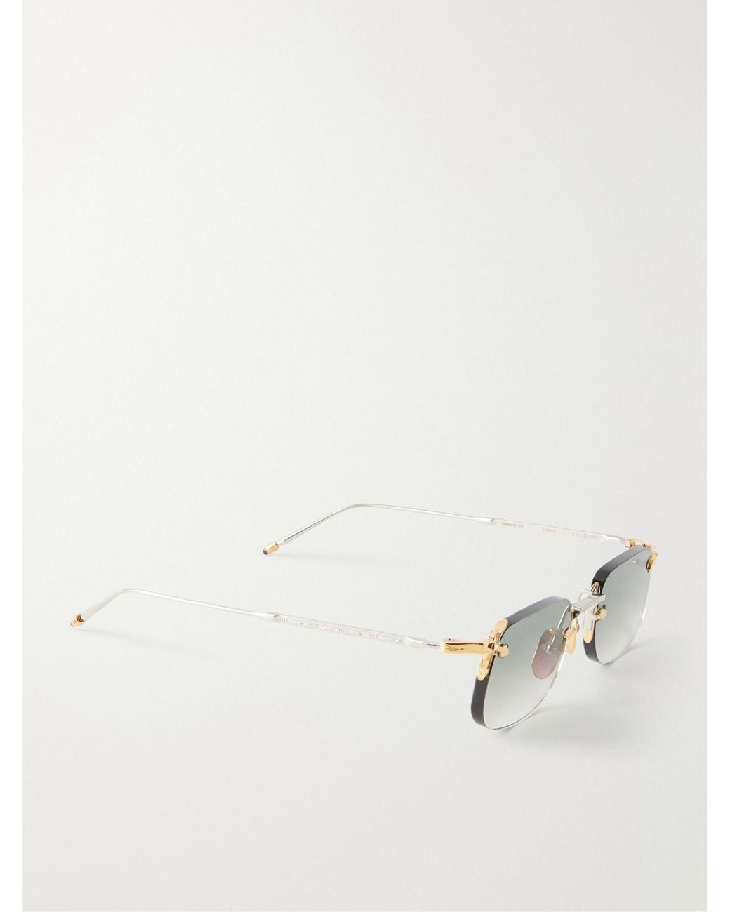 Jacques Marie Mage White Rimless Square-Frame Titanium Sunglasses