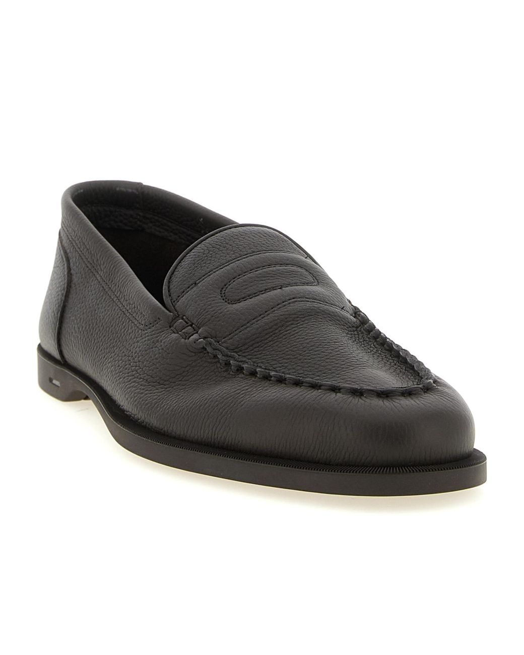 John Lobb Black Pace Leather Loafers for men