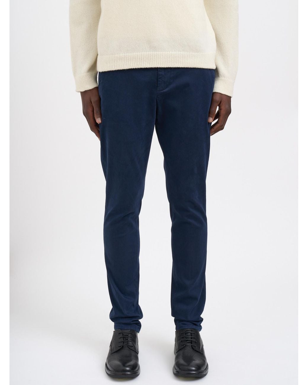 Dondup Blue Tapered-Fit Casual Trousers With Zip Details for men