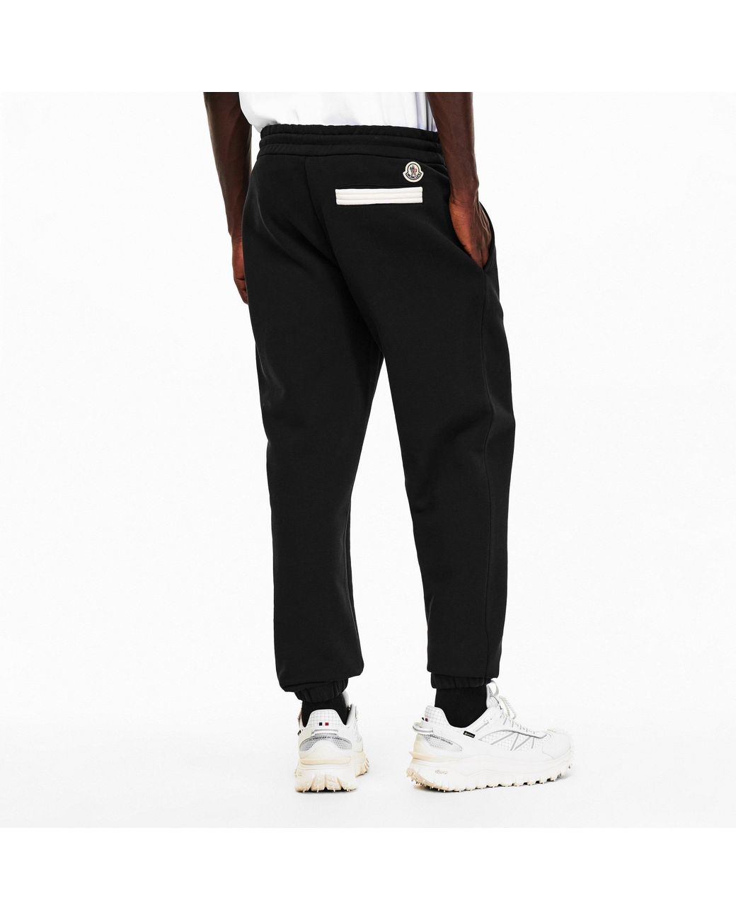 Moncler Black Cotton-Blend Jogger Pants for men