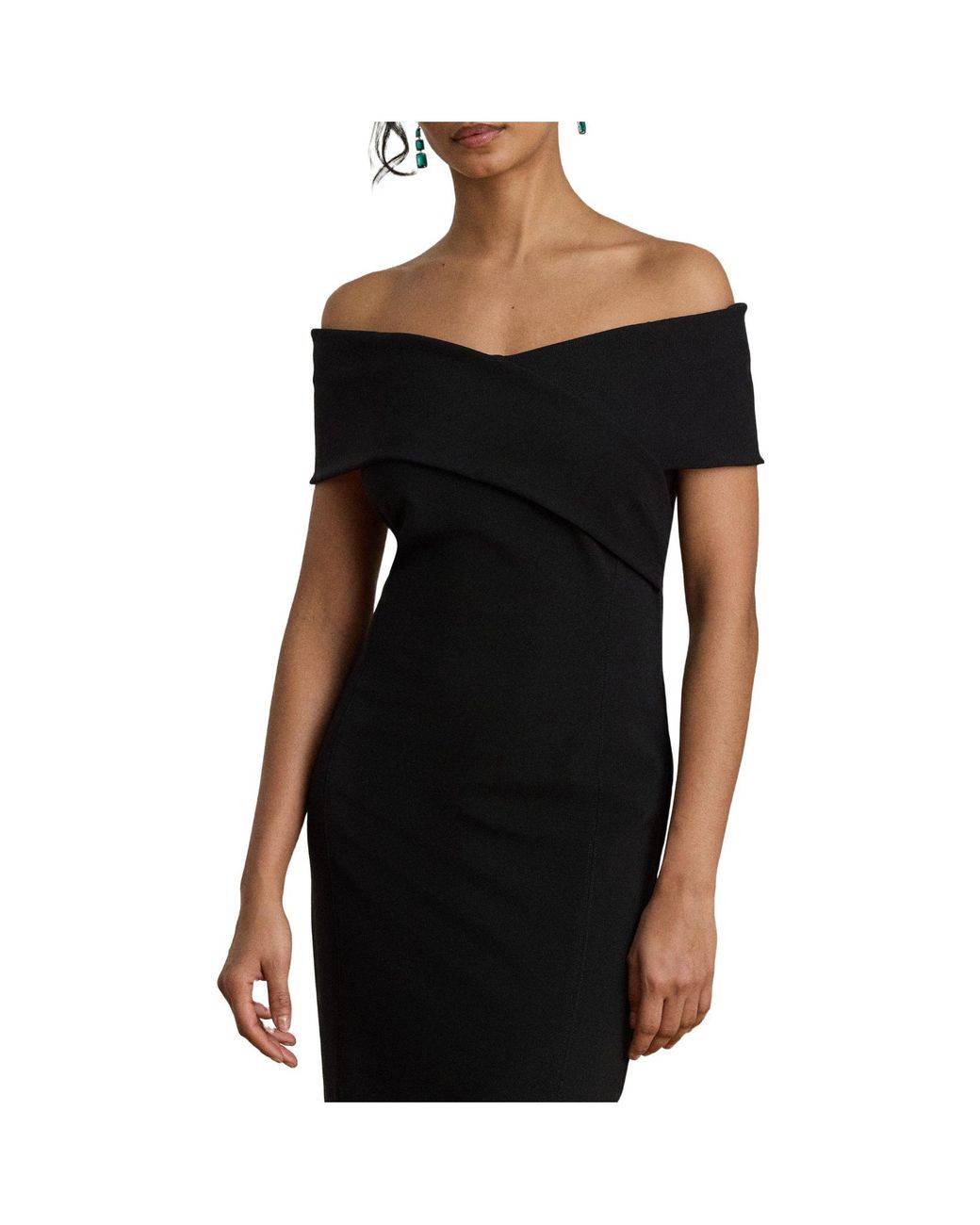 Ralph Lauren Black Solid Color Formal Dress