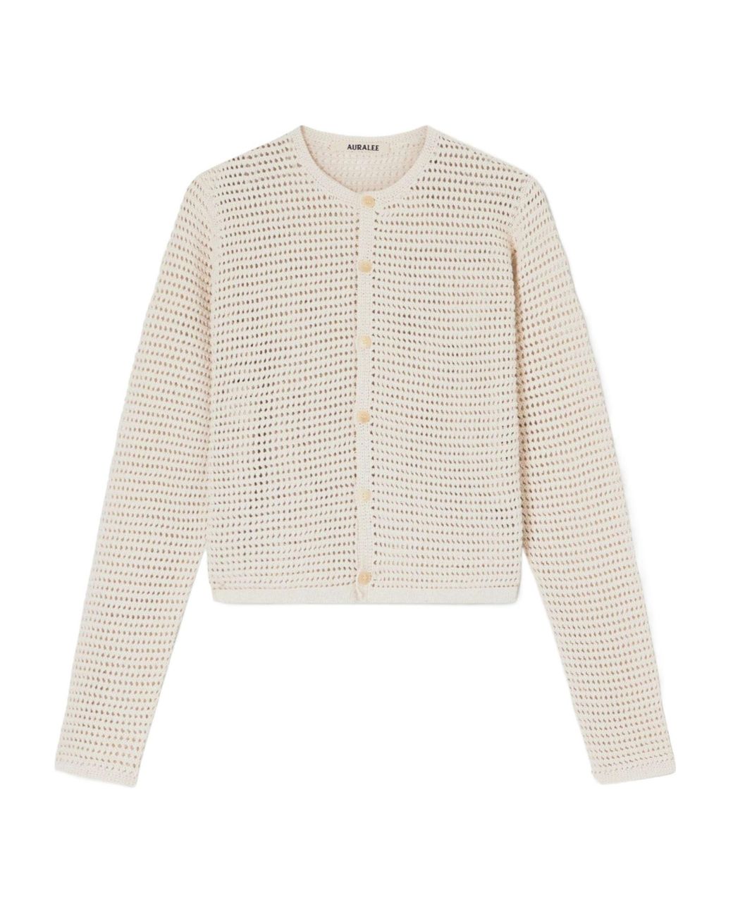 Auralee White Silk And Cotton-Blend Cardigan