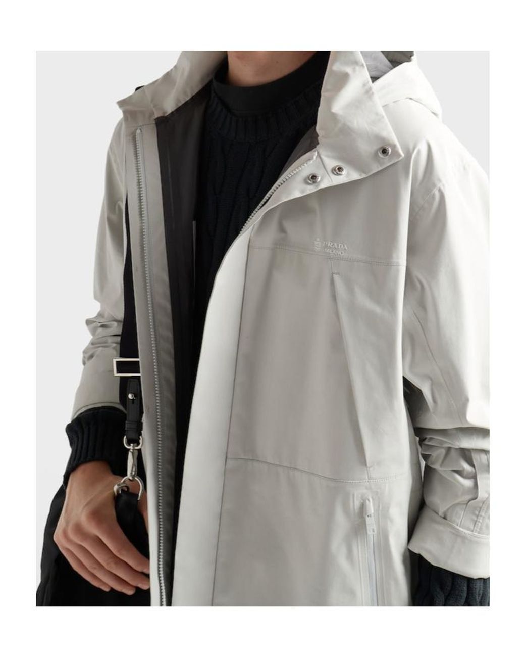 Prada Gray Technical Fabric Jacket for men