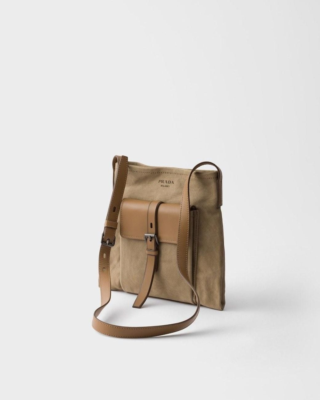 Prada Natural Route Canvas And Leather Shoulder Bag for men