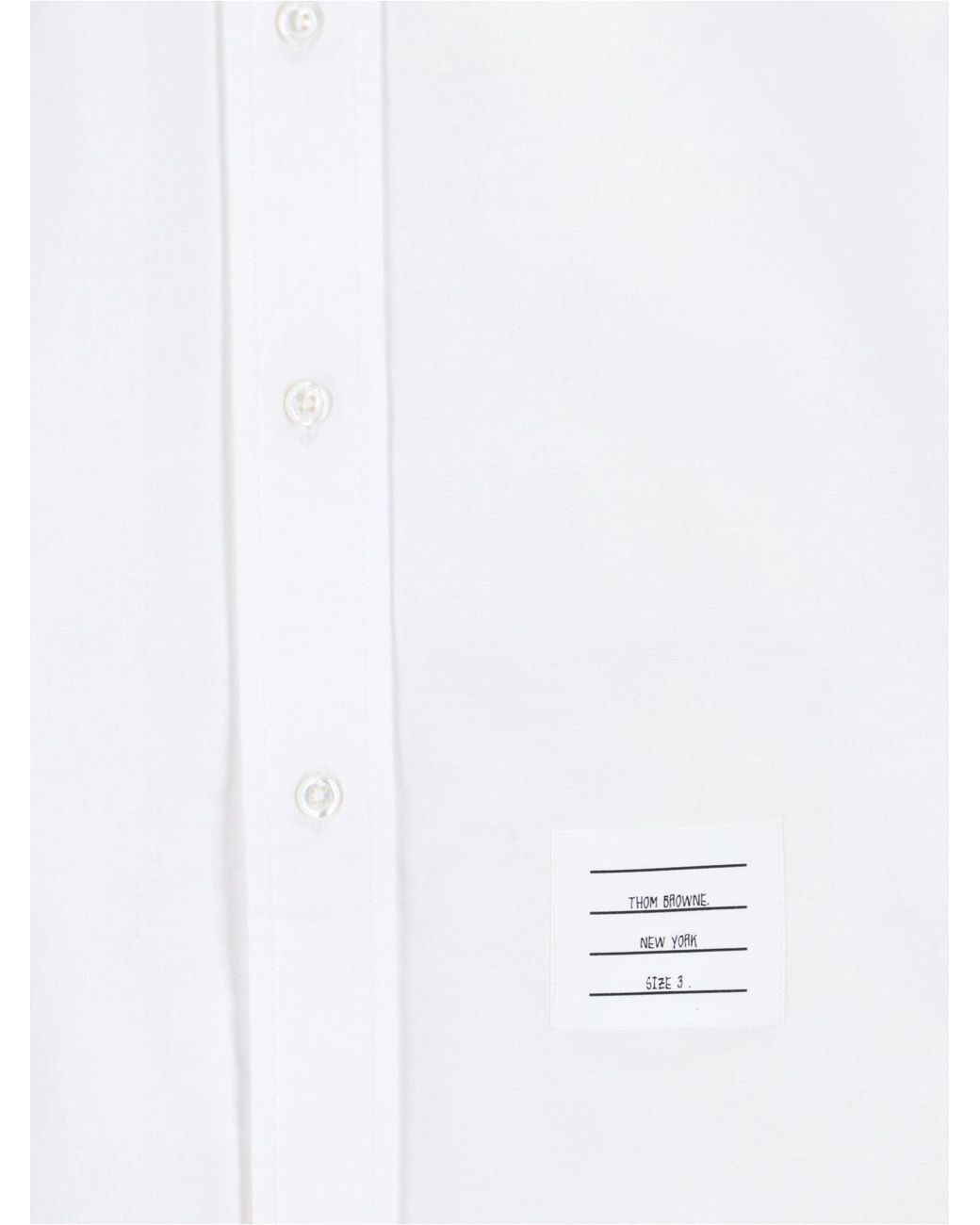 Thom Browne White Bar Striped Buttoned Shirt for men
