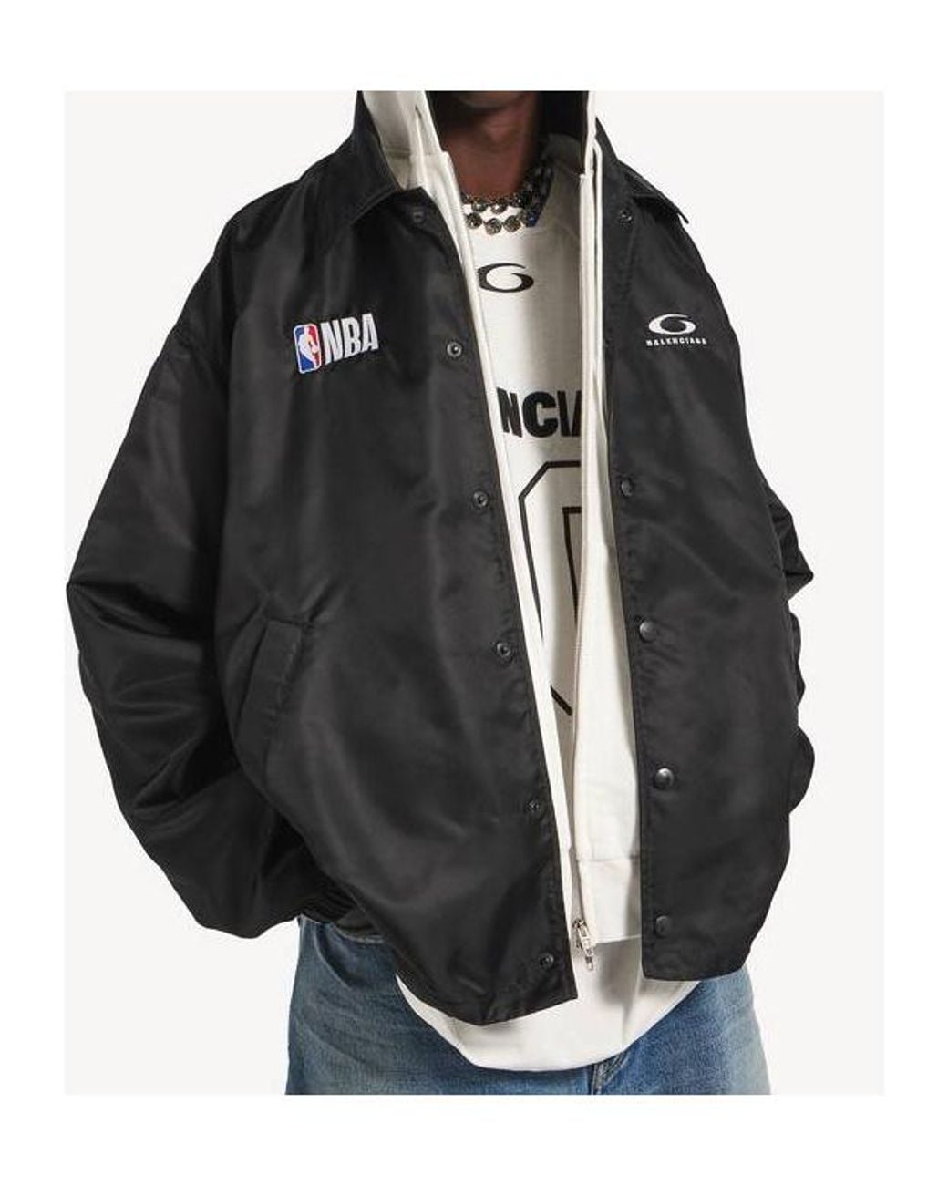 Balenciaga Black Nba Collaboration Coach Jacket for men