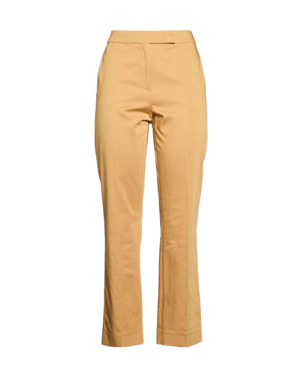 Max Mara Natural Solid Stretchy Straight-Leg Casual Pants