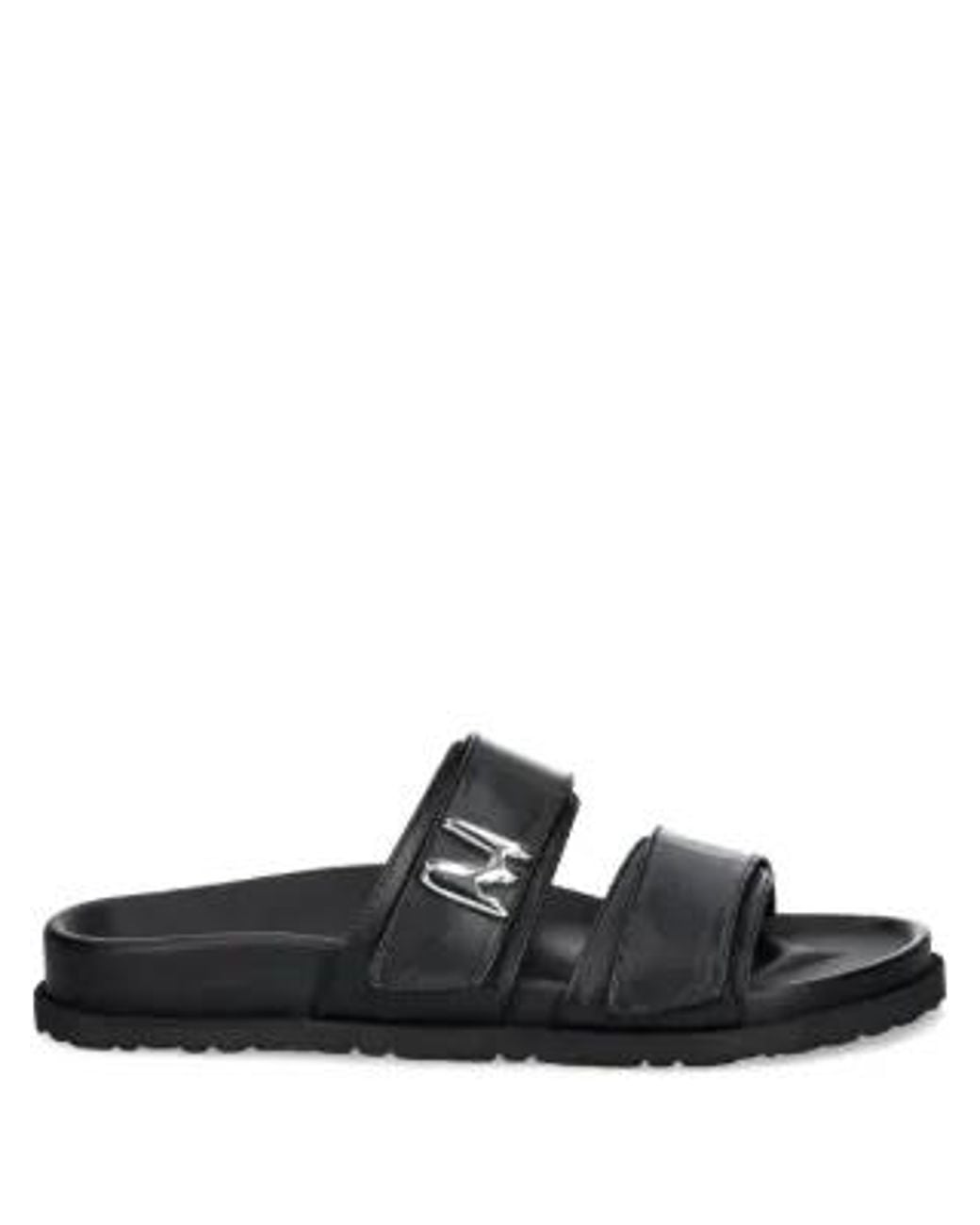 MSGM Black Flat Slides