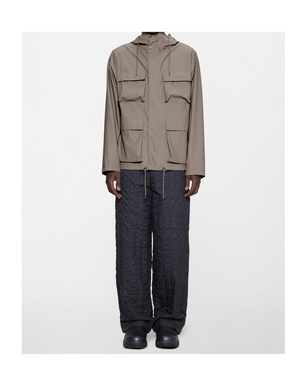 Rains Brown Hooded Jacket for men