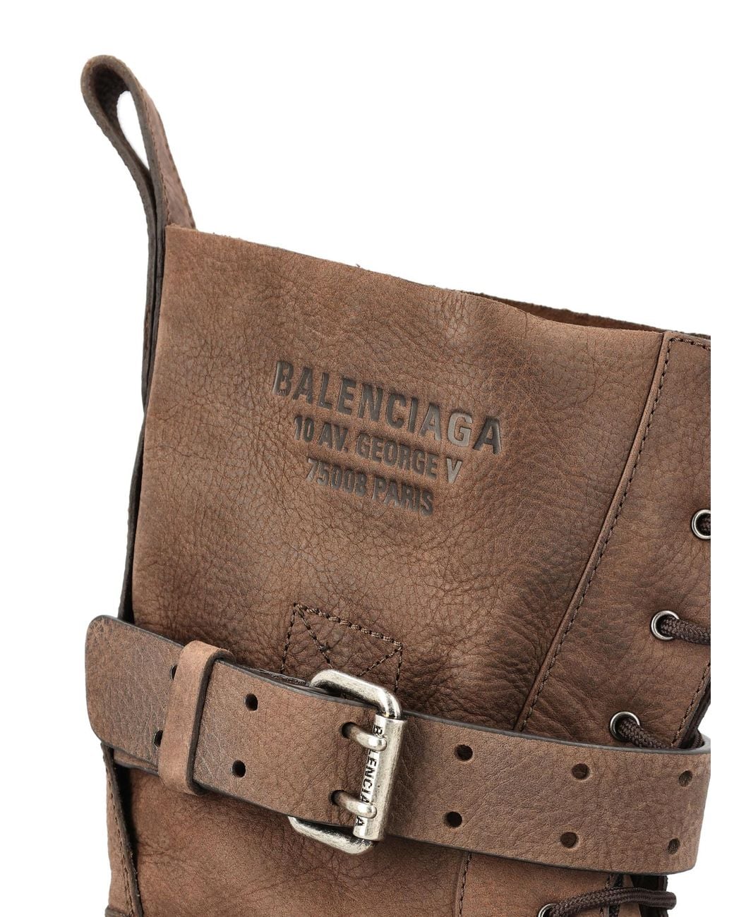 Balenciaga Brown Venom Lace-Up Boots for men