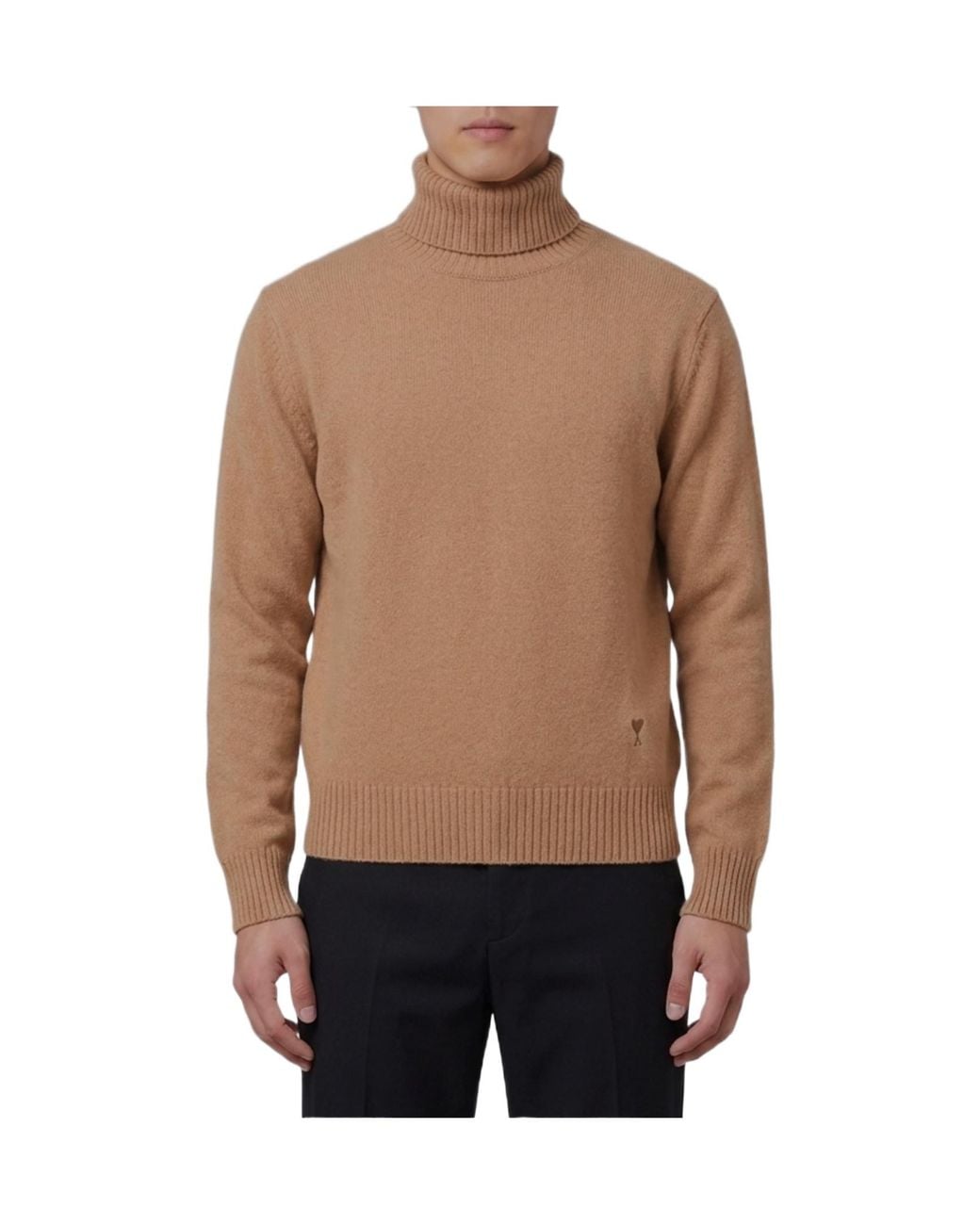 AMI Natural Ami High Neck Knitted Jumper for men