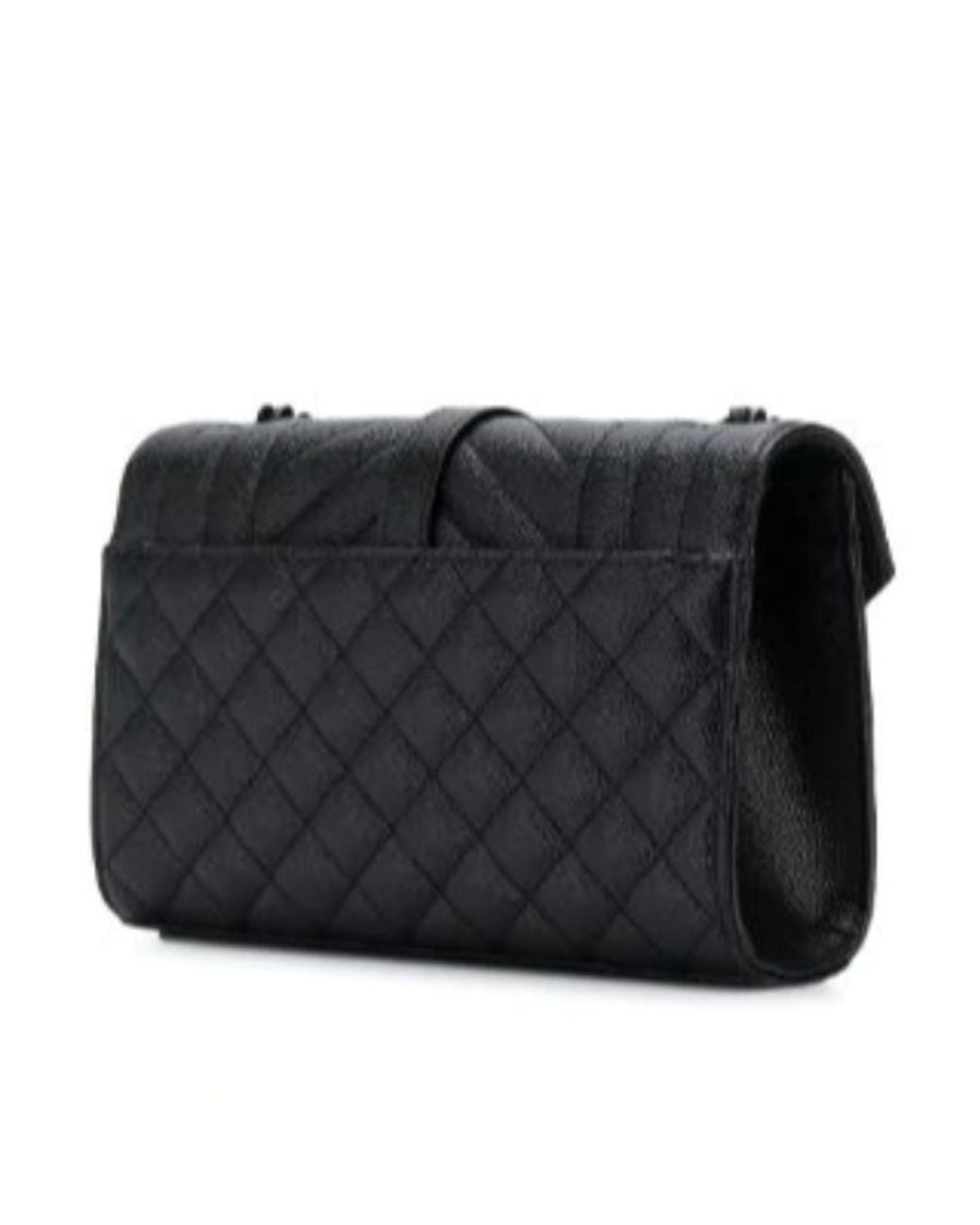 Saint Laurent Black Small Monogram Matelassé Envelope Crossbody Bag