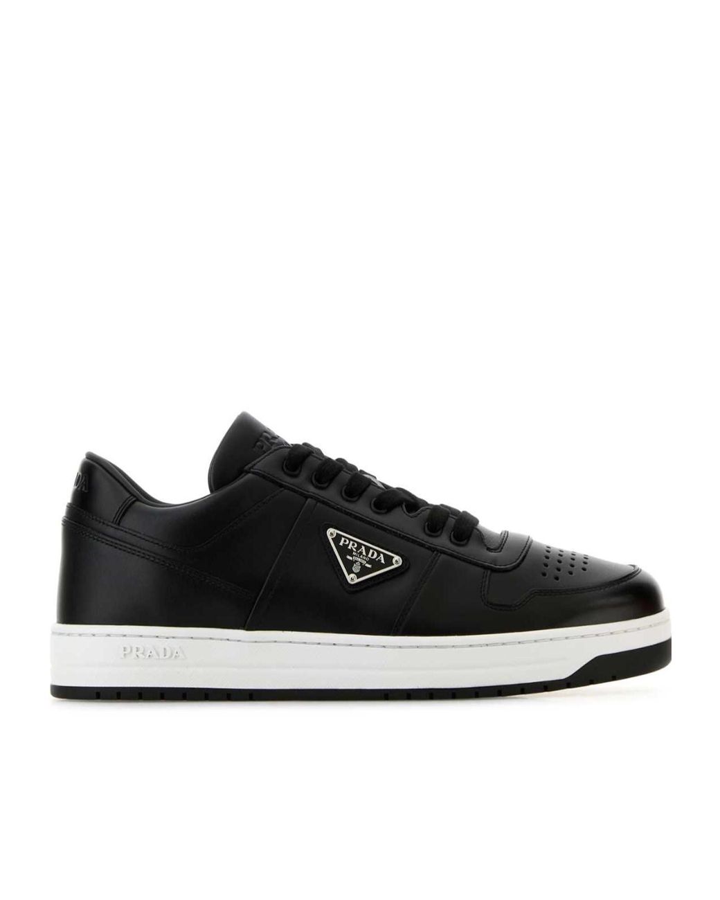 Prada Black Downtown Lace-Up Sneakers for men