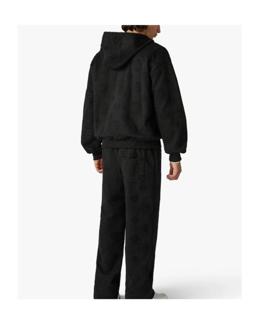 Casablanca Black Monogram Zip-Up Hoodie for men