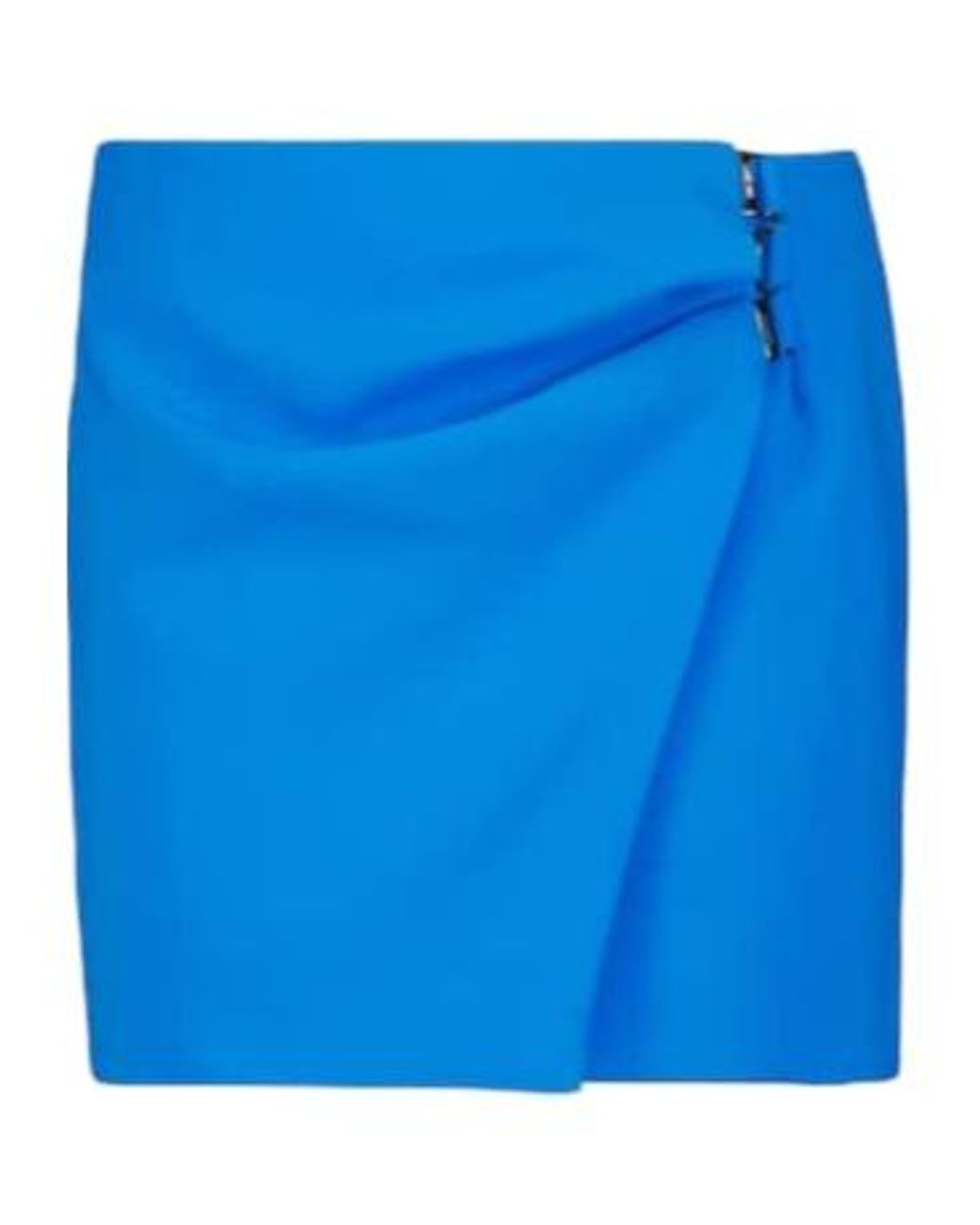 The Attico Blue Tech Crepe Mini Skirt