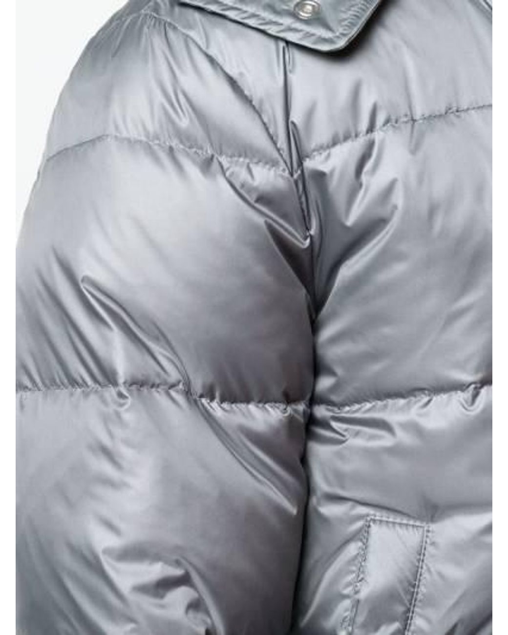 Thom Browne Gray Striped Padded Hooded Jacket for men