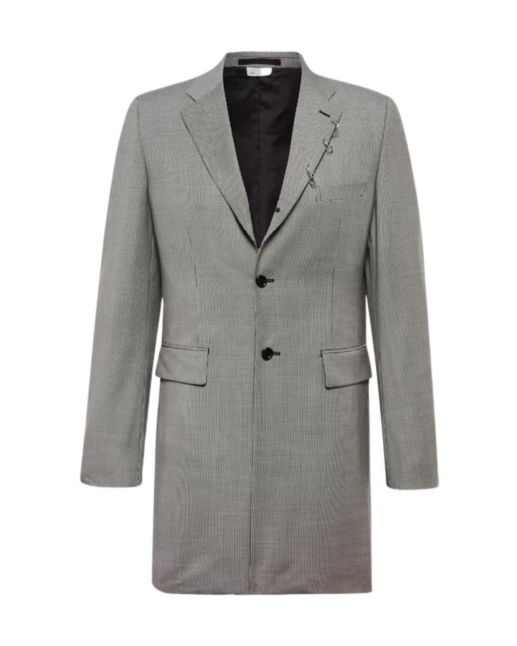 Comme des Garçons Gray Plaid Lapel Jacket for men