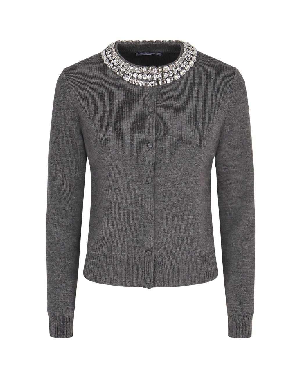 Veronica Beard Gray Daro Embellished Cardigan